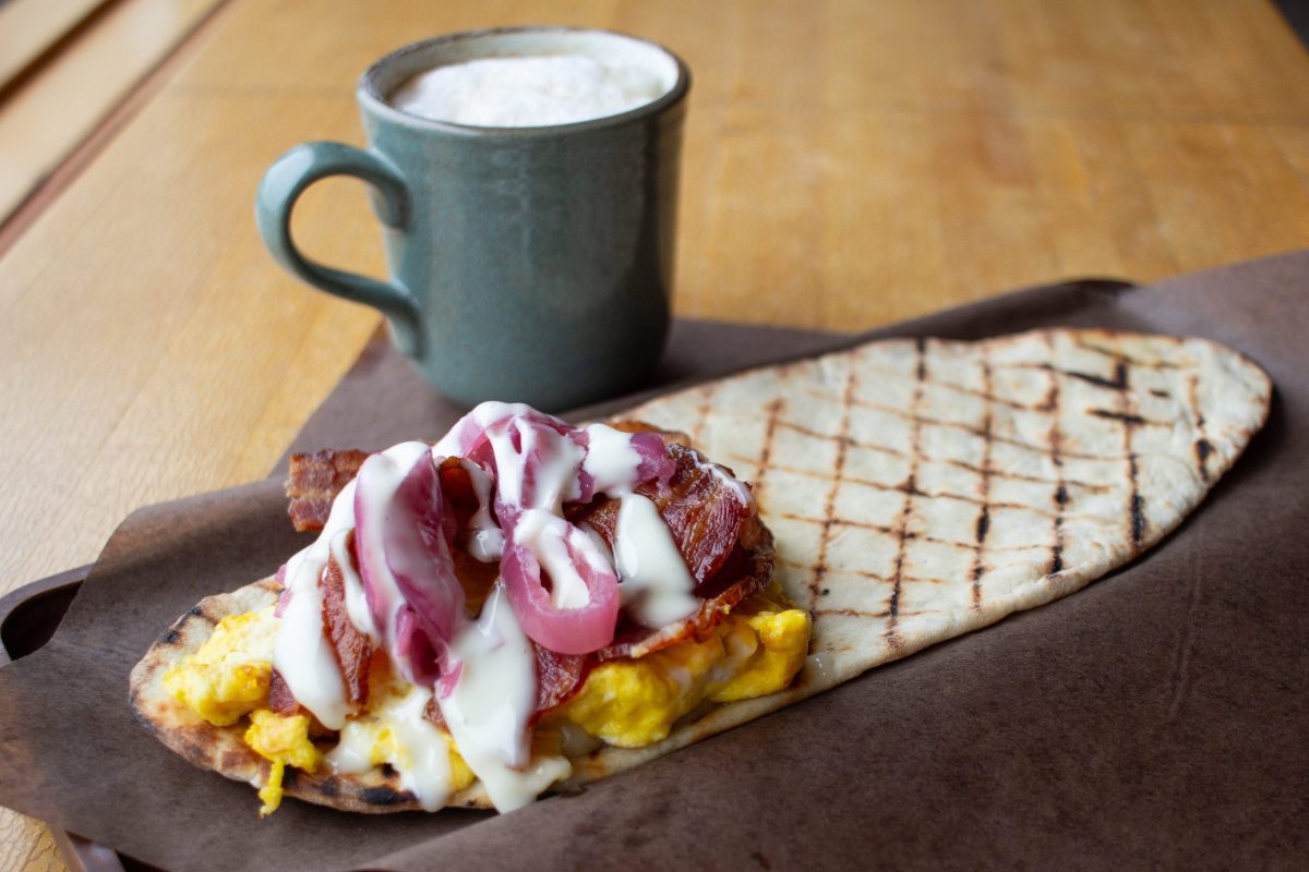 Café Breakfast Sandwich and Latté